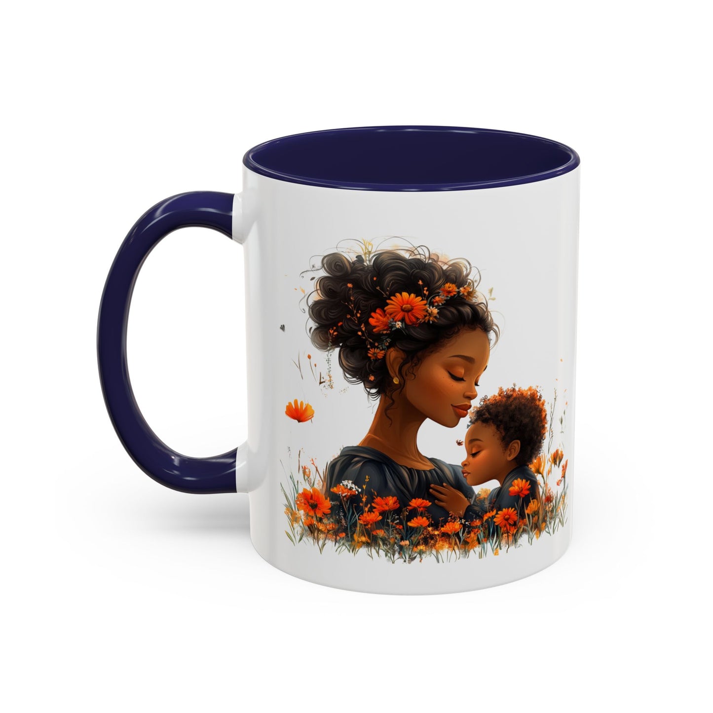Floral Mom and Child Coffee Mug - Perfect Gift for Mother's Day, Family Moments, Tea Lover, Floral Decor, Kitchenware