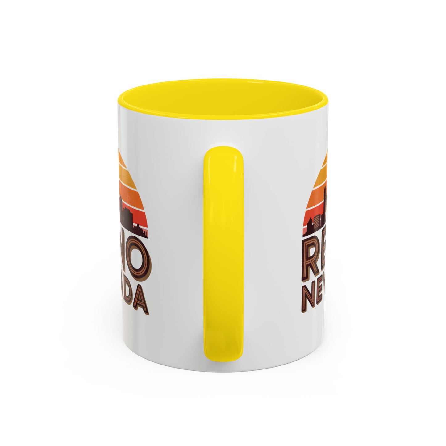 Reno Nevada Accent Coffee Mug | Retro Sunrise Design | Perfect Gift, Kitchen Decor, Souvenir, Coffee Lovers, Travel Mug