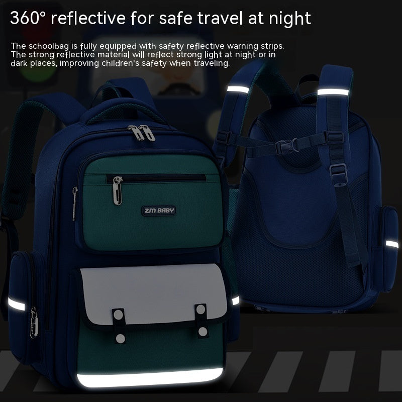 Primary School Student Schoolbag Male Grade 1-3-6 Portable Burden Alleviation Large Capacity Children's Schoolbag Backpack Store Hive UNIjuntos