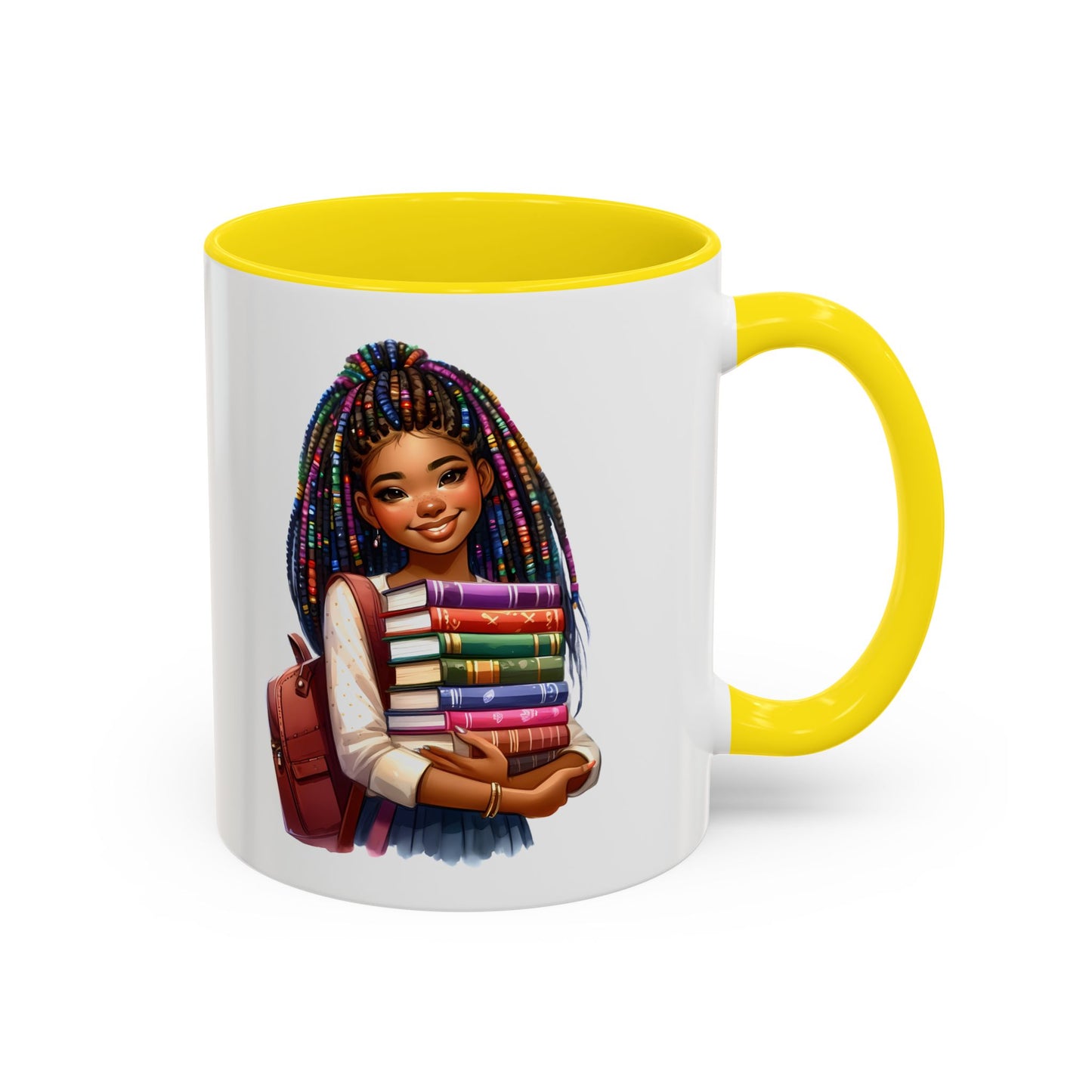 Empowering Accent Coffee Mug - Motivational Gift for Students, Back to School, Afrocentric Mug, Inspirational Drinkware, Colorful Coffee Cup