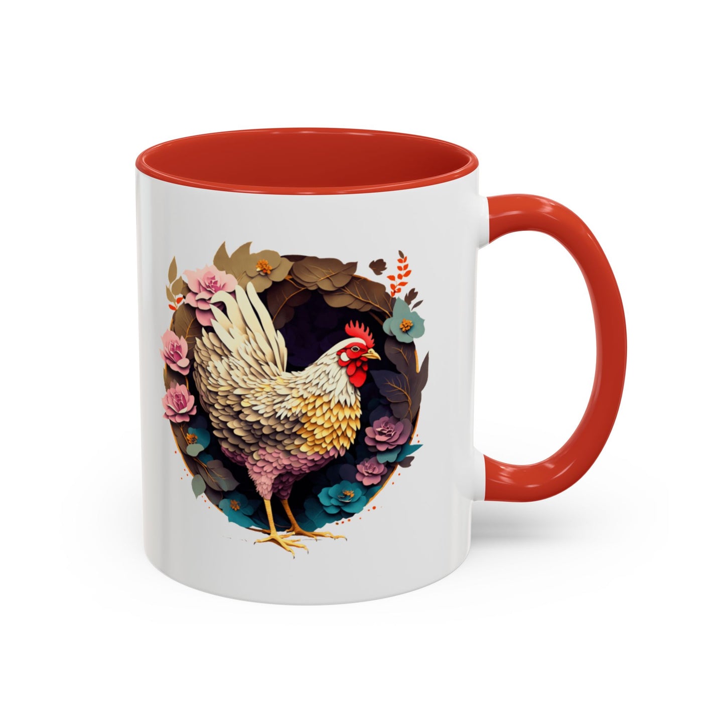 Charming Floral Chicken Coffee Mug - Perfect for Farmhouse Decor, Gift for Chicken Lovers, Tea, Hot Drinks, Home & Kitchen