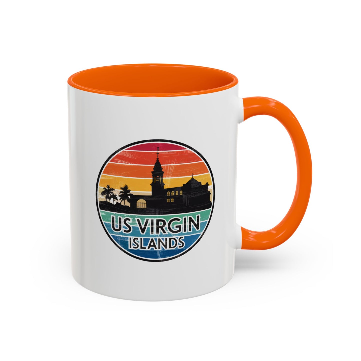 Tropical Landscape Coffee Mug, US Virgin Islands Mug, Travel Souvenir Cup, Beach Lover Gift, Vacation Keepsake, Colorful Accent Mug