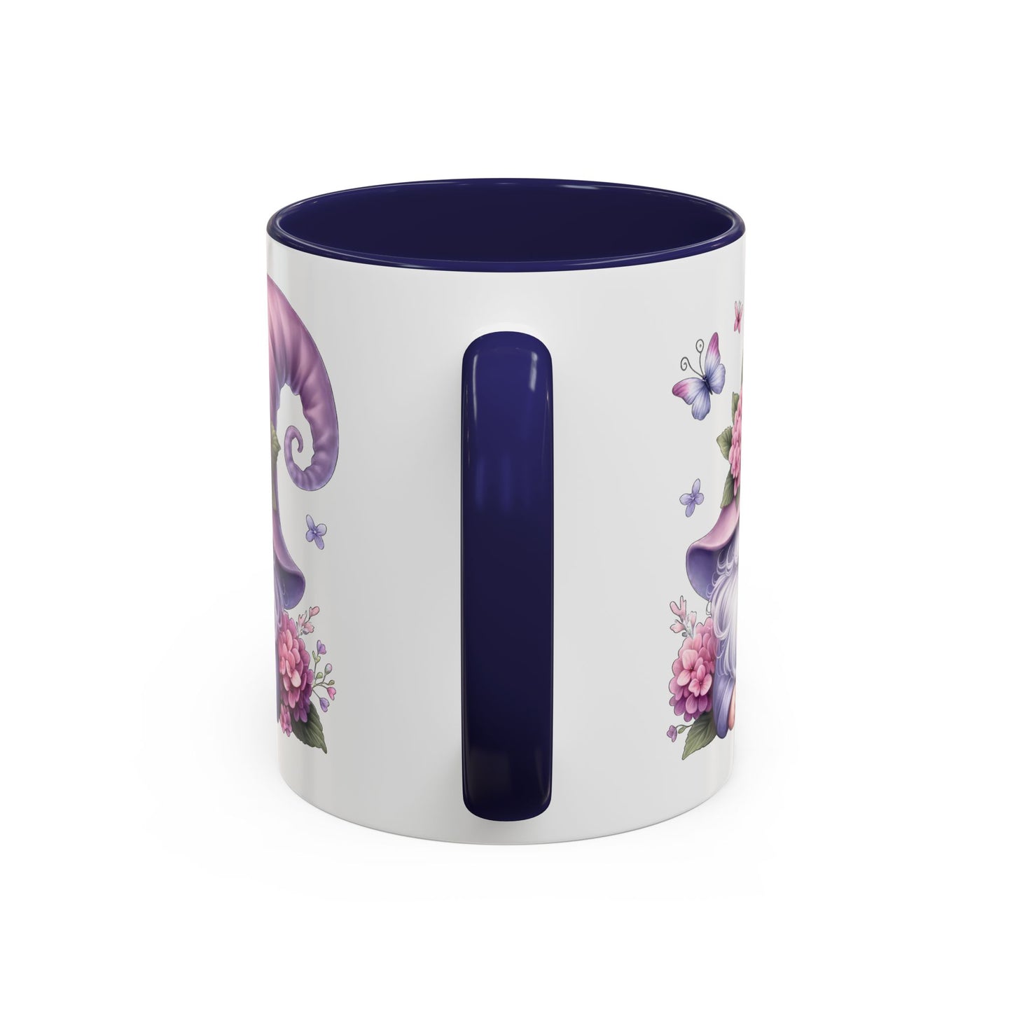 Gnome Floral Accent Coffee Mug, Cute Gnome Mug, Gift for Garden Lovers, Mother's Day Coffee Cup, Spring Decor, Personalized Mug