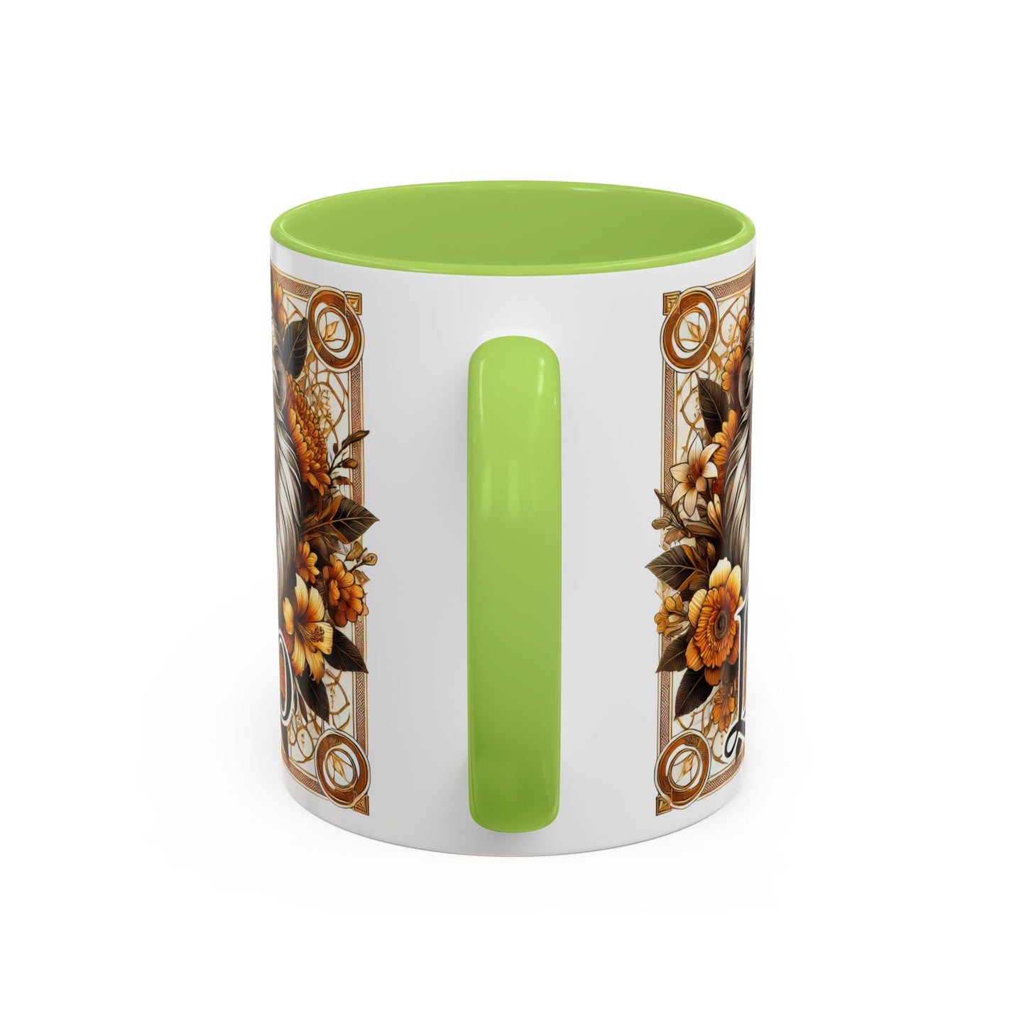 Leo Zodiac Accent Coffee Mug – Bold Floral Design for Astrology Lovers