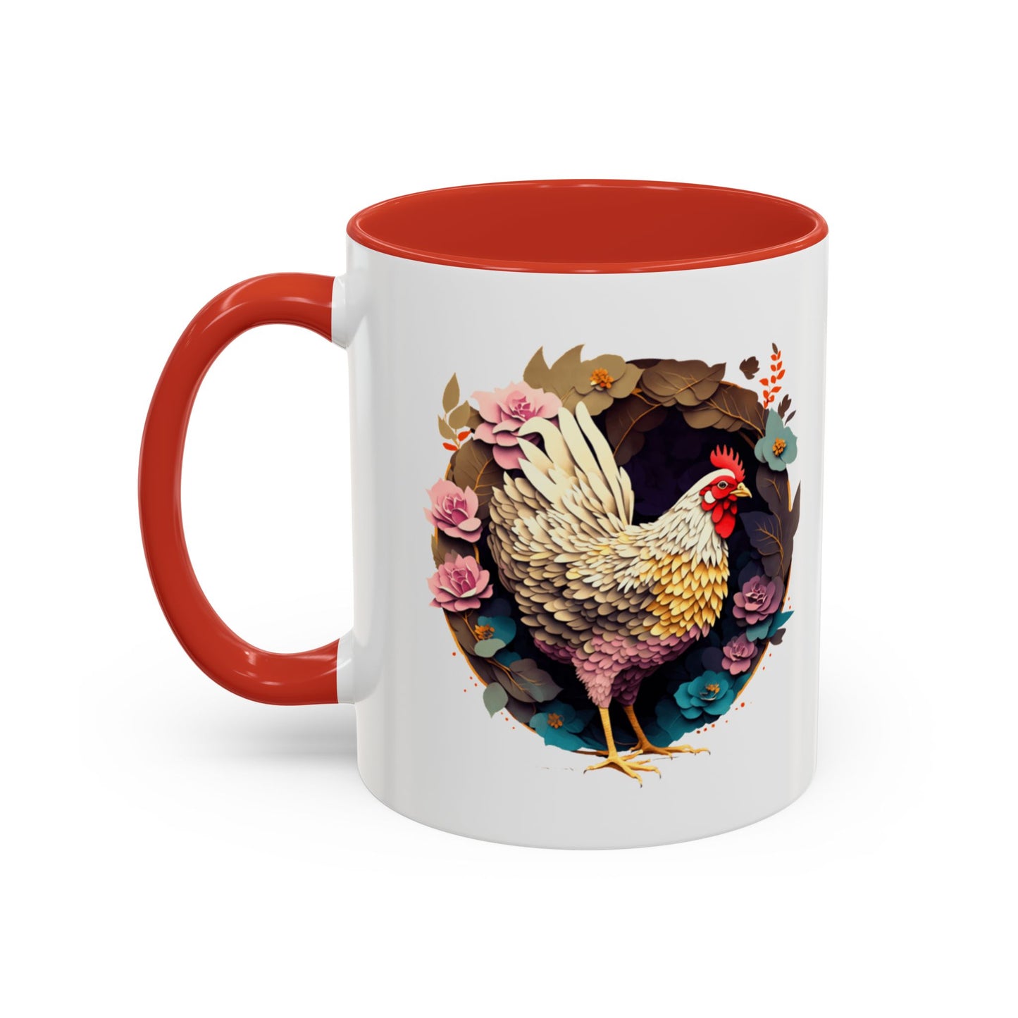 Charming Floral Chicken Coffee Mug - Perfect for Farmhouse Decor, Gift for Chicken Lovers, Tea, Hot Drinks, Home & Kitchen