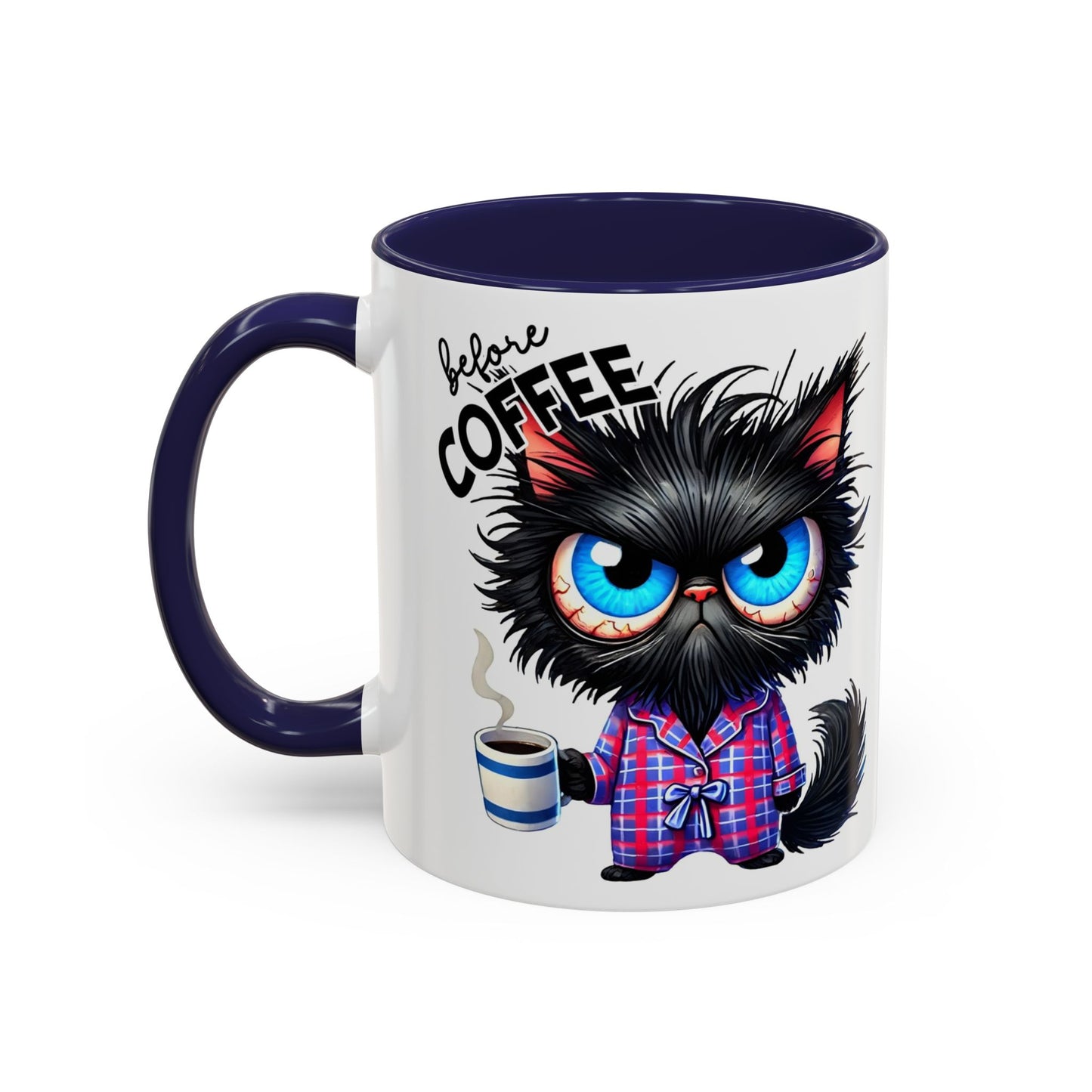 Whimsical Cat-Themed Coffee Mug, Fully Caffeinated, Gift for Cat Lovers, Fun Kitchen Decor, Birthday Gift, Unique Coffee Lover Mug