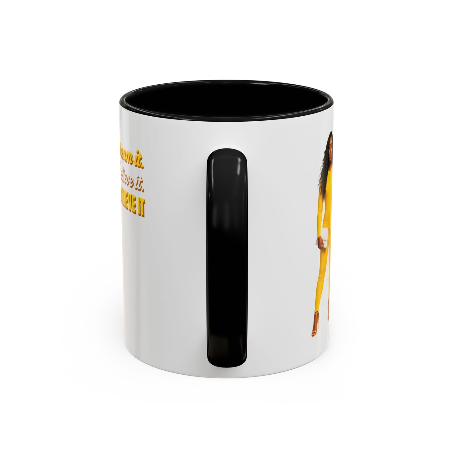 Inspiring Accent Coffee Mug - Dream It, Believe It, Achieve It, Motivational Gift, Coffee Lovers, Home Office Decor