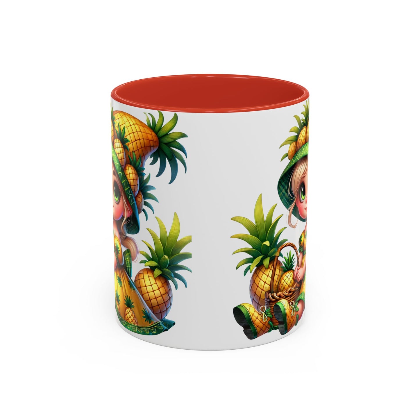 Pineapple Paradise Accent Coffee Mug - Cute Tropical Design, 11oz & 15oz