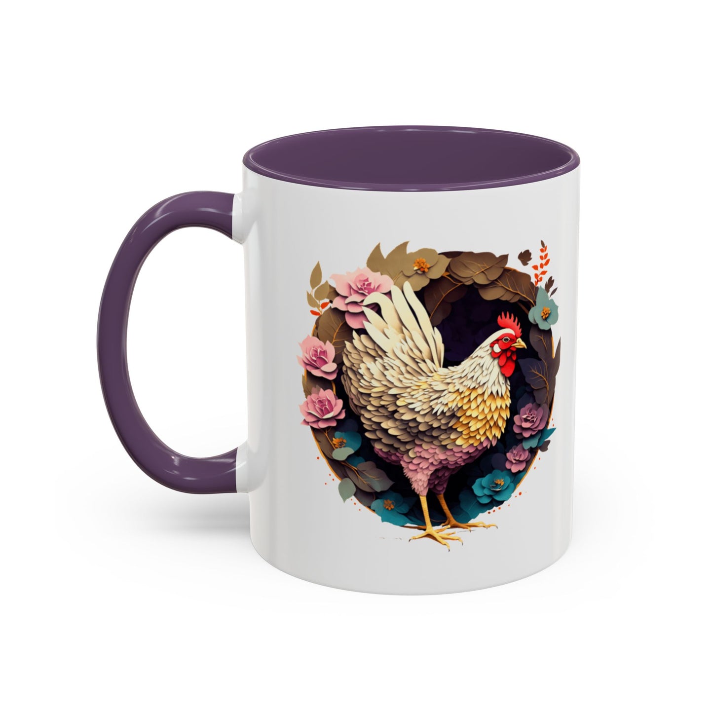 Charming Floral Chicken Coffee Mug - Perfect for Farmhouse Decor, Gift for Chicken Lovers, Tea, Hot Drinks, Home & Kitchen