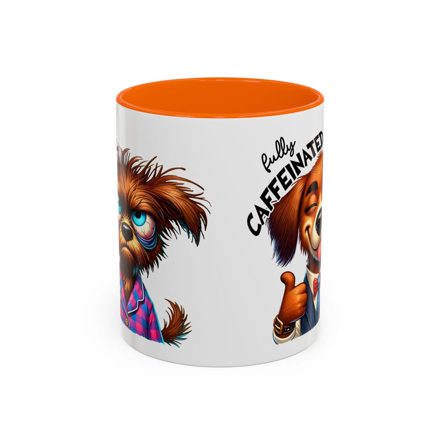 Caffeinated Dog Mug, Funny Pet Lover Coffee Cup, Gift for Dog Owners, Cute Animal Drinkware, Whimsical Home Decor