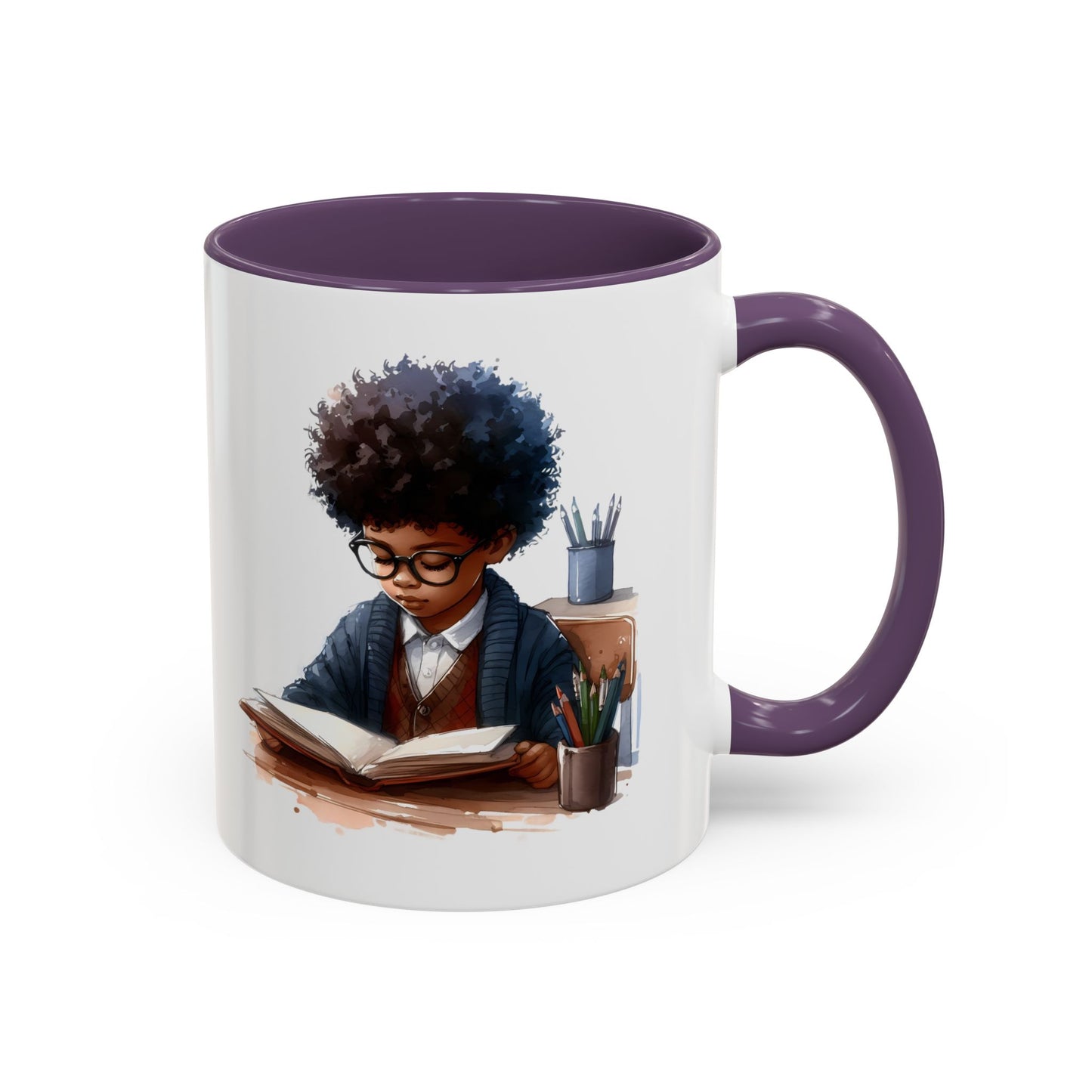 Studious Kid Accent Coffee Mug | Reading Gift for Book Lovers | Unique Office Decor | Fun Drinkware | Educational Present