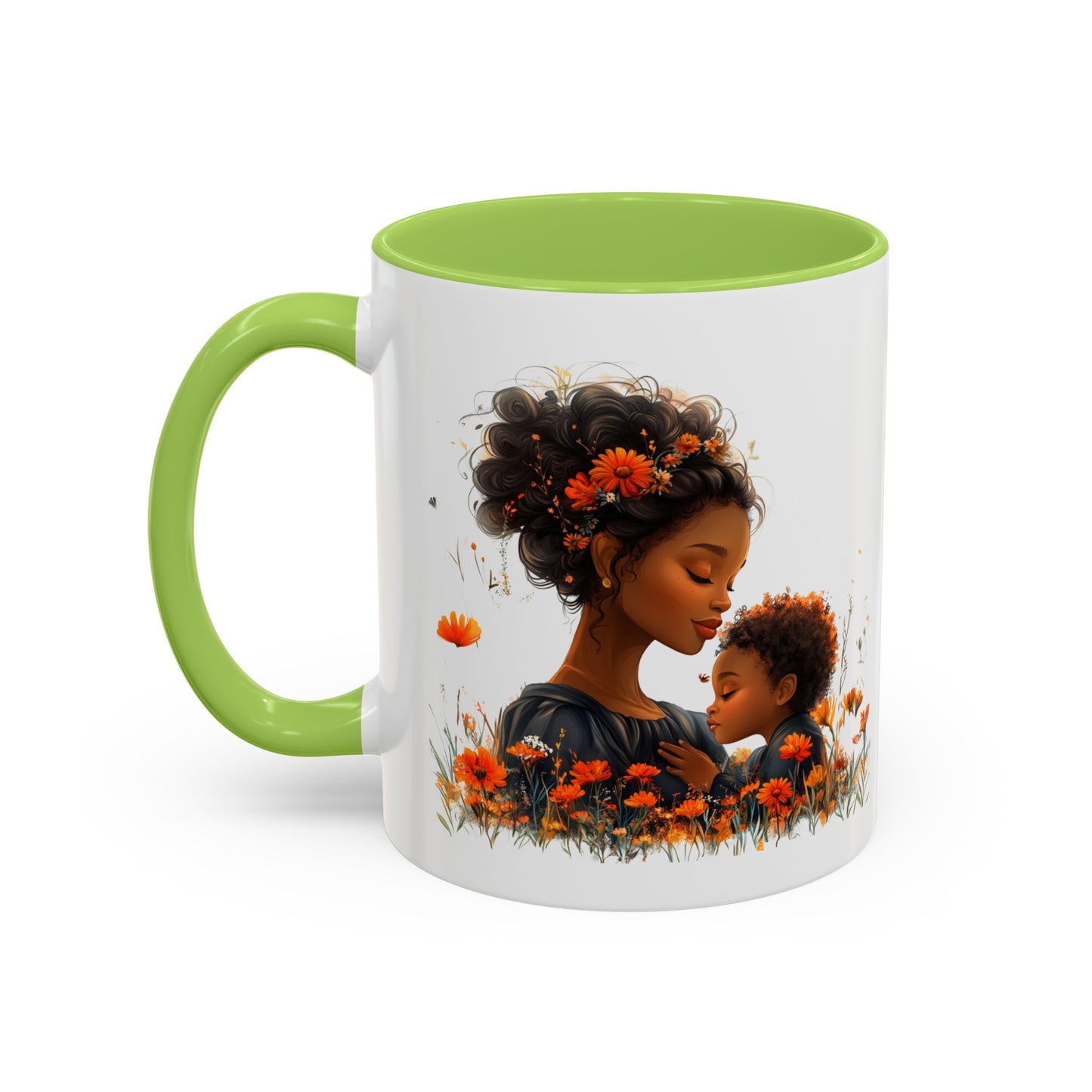 Floral Mom and Child Coffee Mug - Perfect Gift for Mother's Day, Family Moments, Tea Lover, Floral Decor, Kitchenware