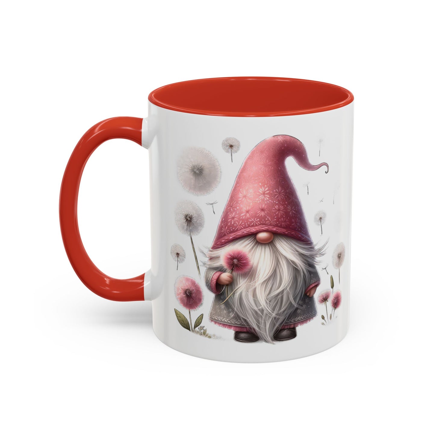Whimsical Gnome Coffee Mug, Cute Coffee Cups for Home, Unique Gift for Gnome Lovers, Floral Gnome Mug for Birthdays, Spring Décor