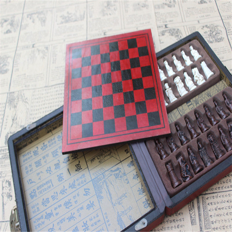 Antique chess mobile chess board