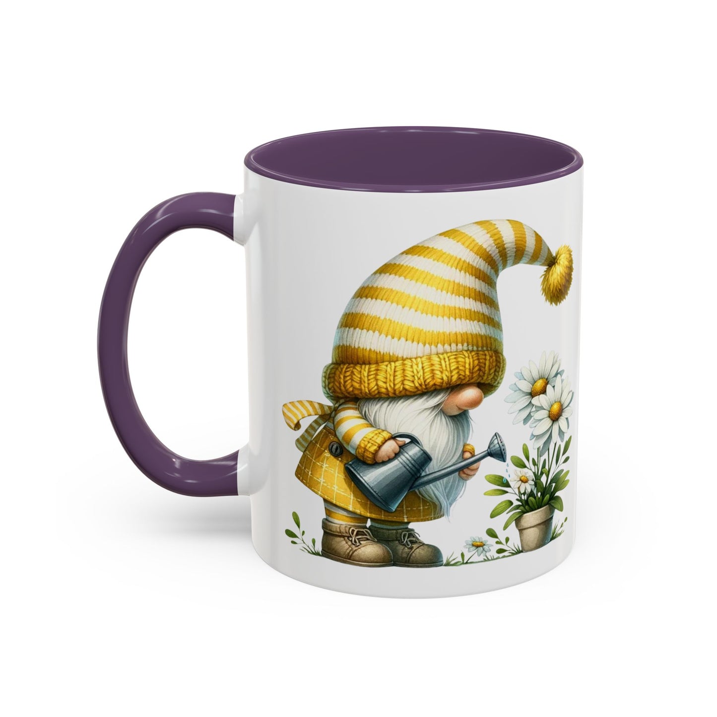 Charming Gnome Accent Coffee Mug, Cute Nature Decor, Garden Lover Gift, Springtime Coffee Cup, Whimsical Kitchenware