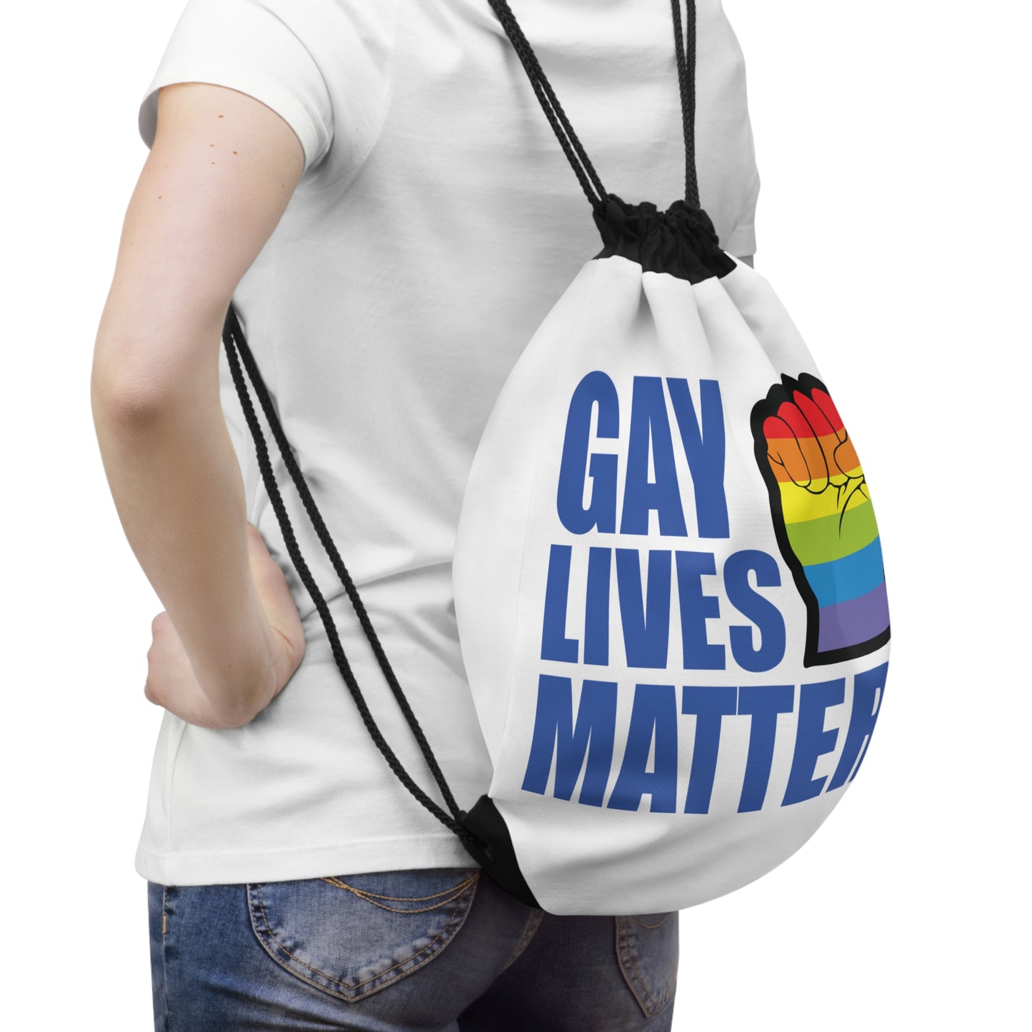 Gay Lives Matter Drawstring Bag - Empowerment & Pride Gear