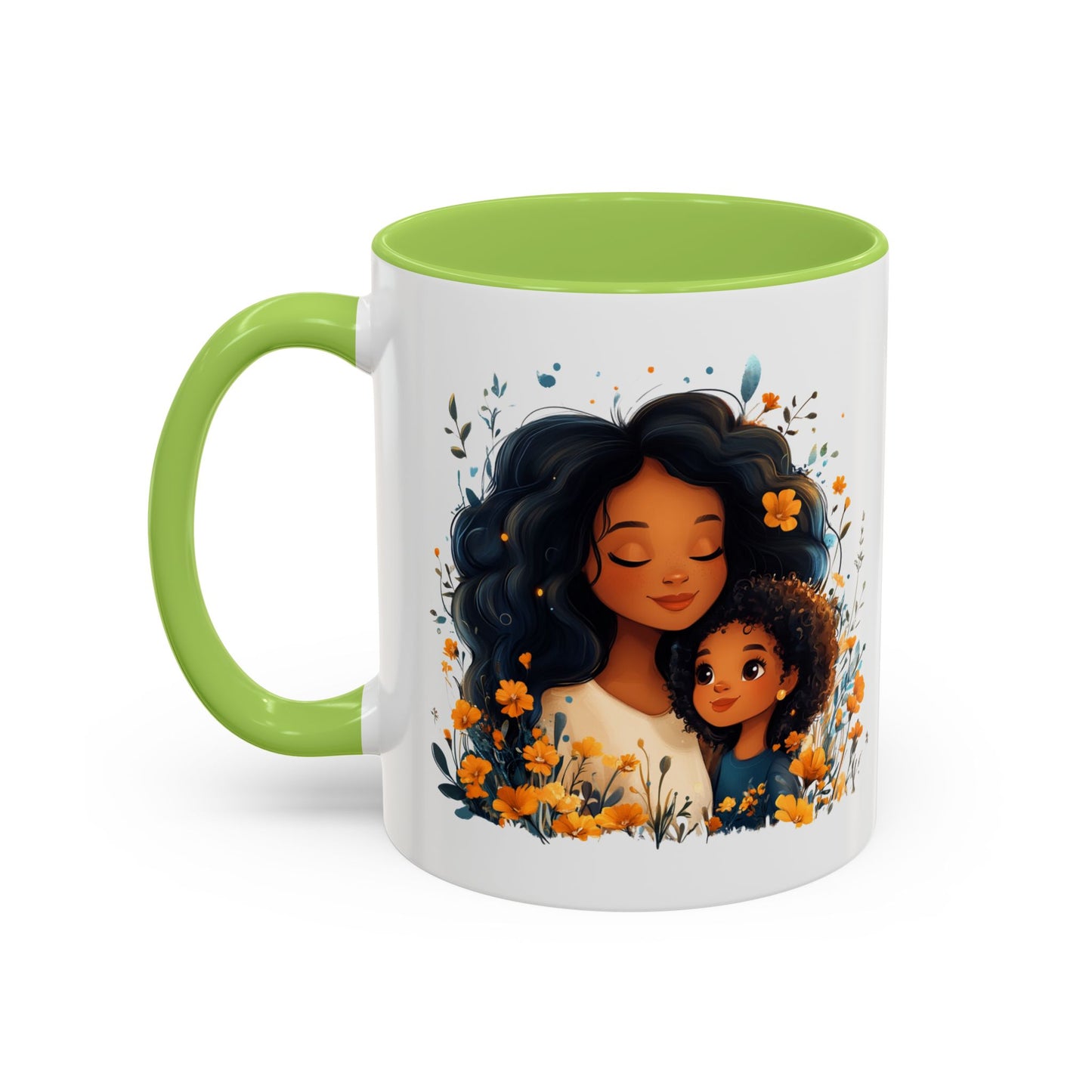 Floral Mom and Daughter Coffee Mug, Mother's Day Gift, Family Bonding, Tea Cup, Inspirational Mug, Cozy Drinkware