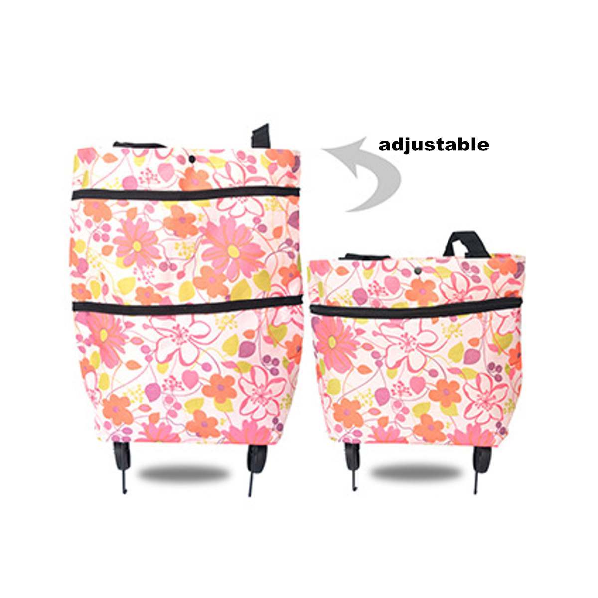 2 in 1 Foldable Shopping Cart with Wheels Premium Oxford Fabric Multifunction Shopping Bag Organizer High Capacity Store Hive UNIjuntos