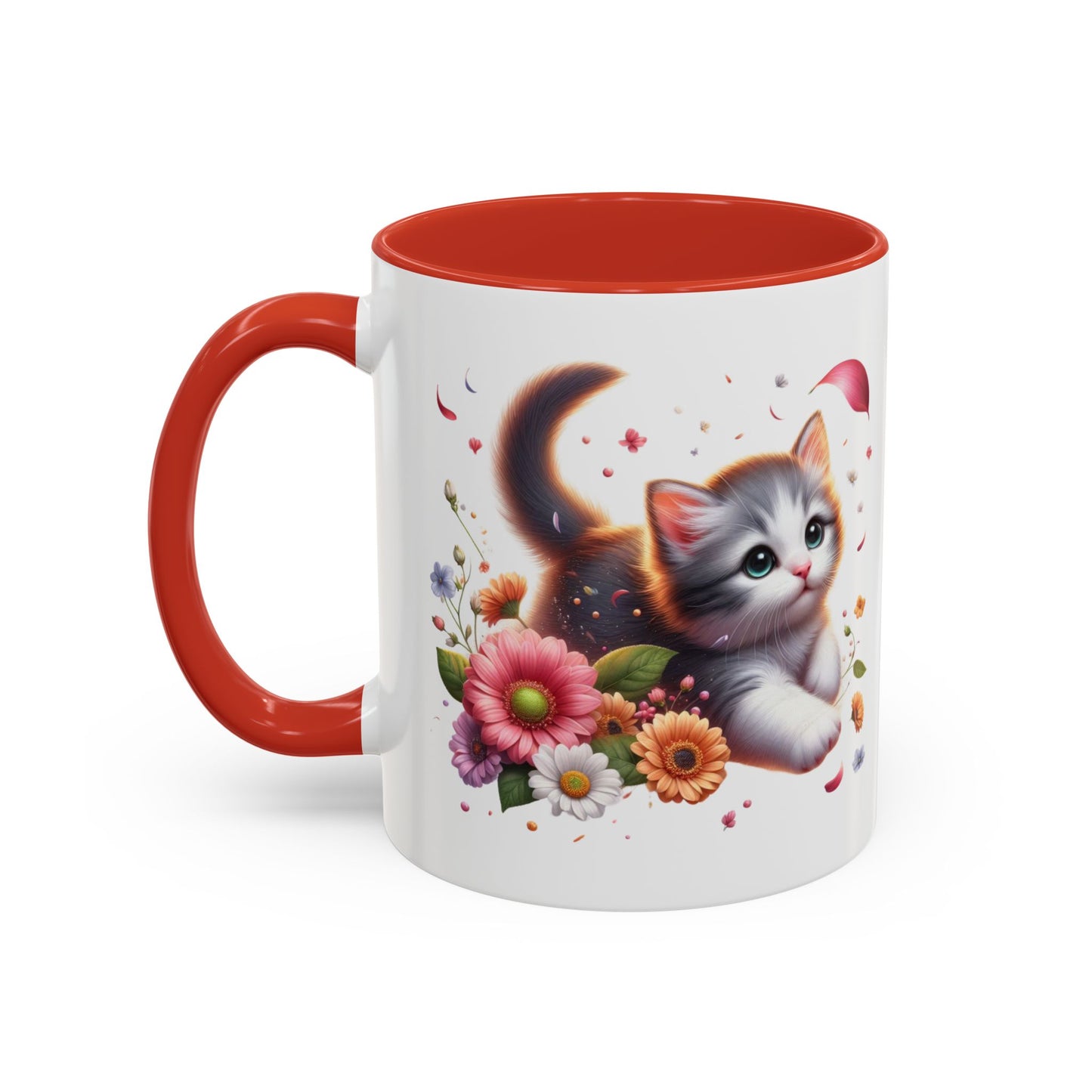 Whimsical Cat Coffee Mug | Cute Pet Lovers Gift | Floral Design | 11 & 15oz | Perfect for Birthdays, Anniversaries, Cat Enthusiasts