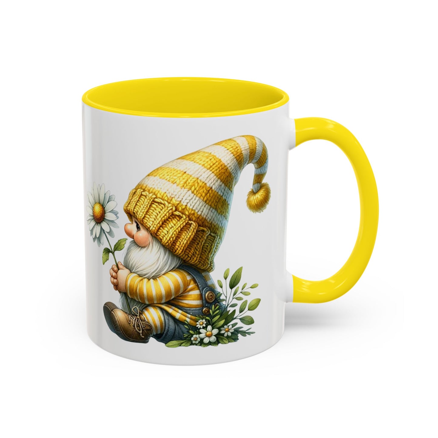 Whimsical Gnome Coffee Mug, Cute Gnome Cup for Garden Lovers, Spring Decor, Gift for Her, Coffee Lover's Mug, Unique Flower Mug