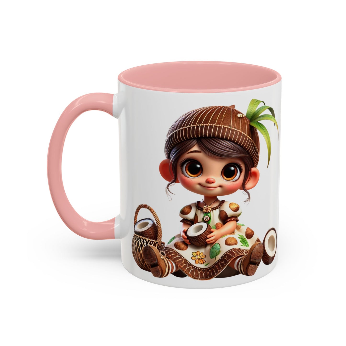 Whimsical Coconut Character Coffee Mug - 11oz & 15oz