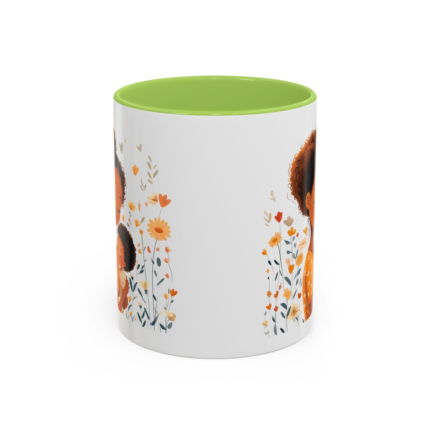 Warmth & Love Mug, Floral Mother & Child Coffee Cup, Gift for Mom, Cozy Drinkware, Baby Shower Mug, Family Bonding