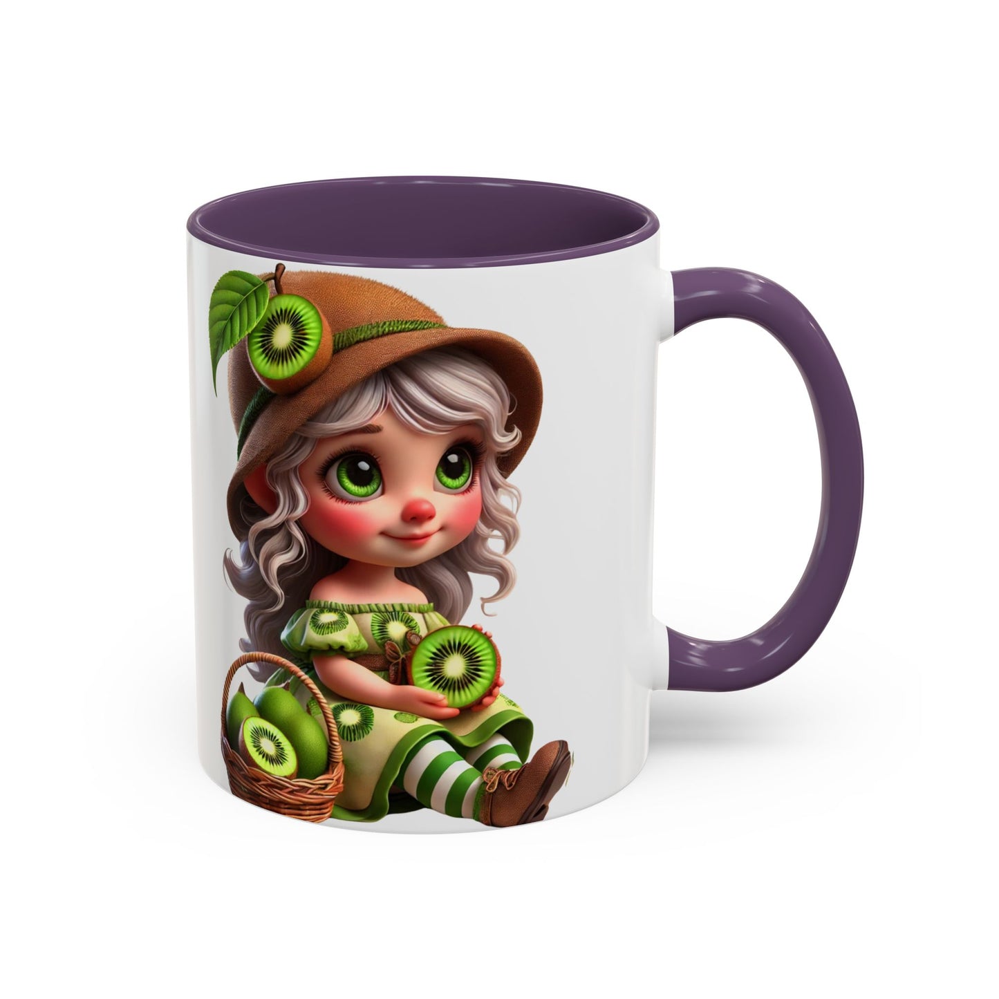 Whimsical Kiwi Accent Coffee Mug - Adorable Greenery Design for Nature Lovers