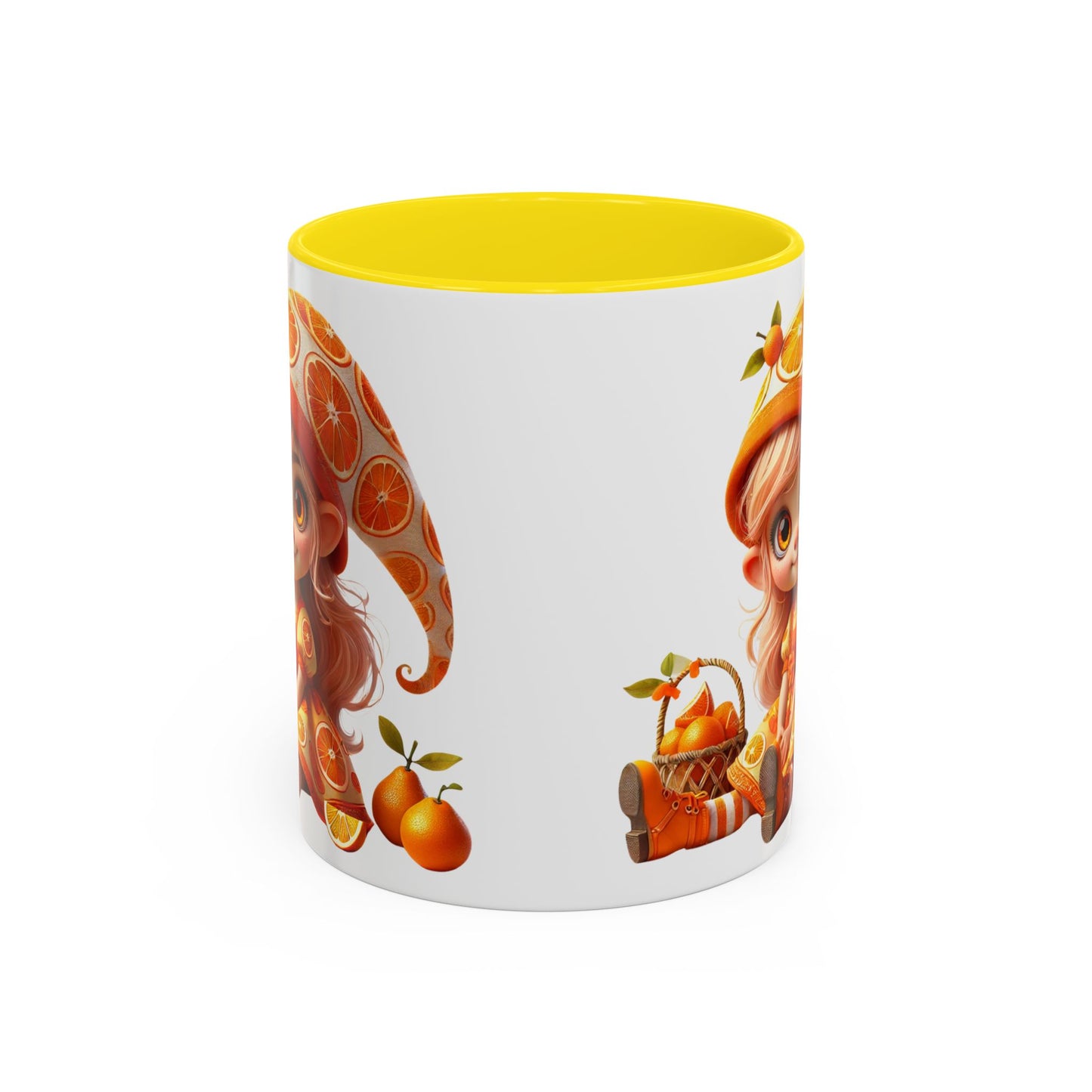 Whimsical Orange-Themed Coffee Mug, Cute Ceramic Cup for Fruit Lovers, Ideal Gift for Halloween, Birthdays, and Orange Enthusiasts