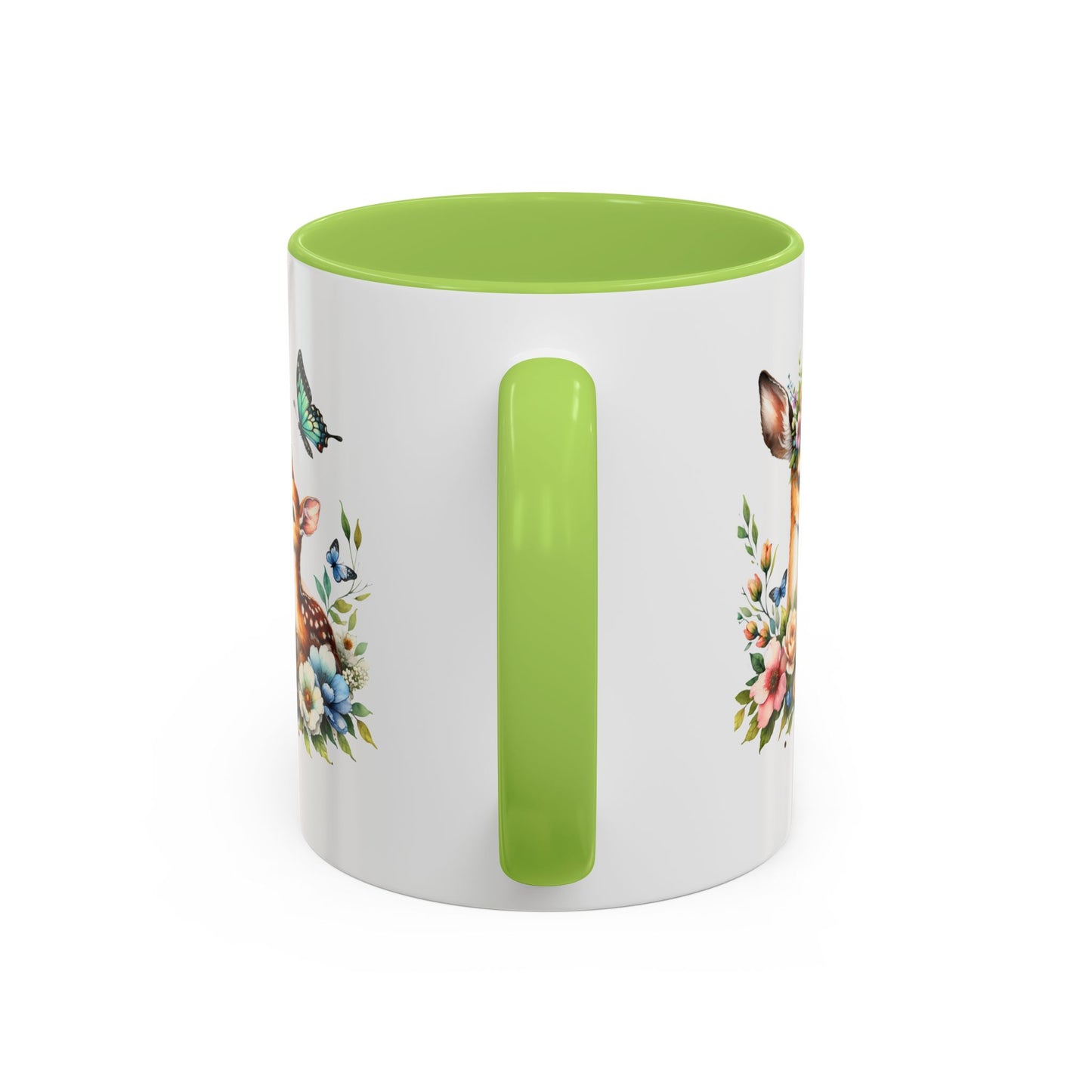 Charming Forest Friends Mug, Gift for Nature Lovers, Cute Coffee Mug, Deer and Floral Design, Mother's Day Present