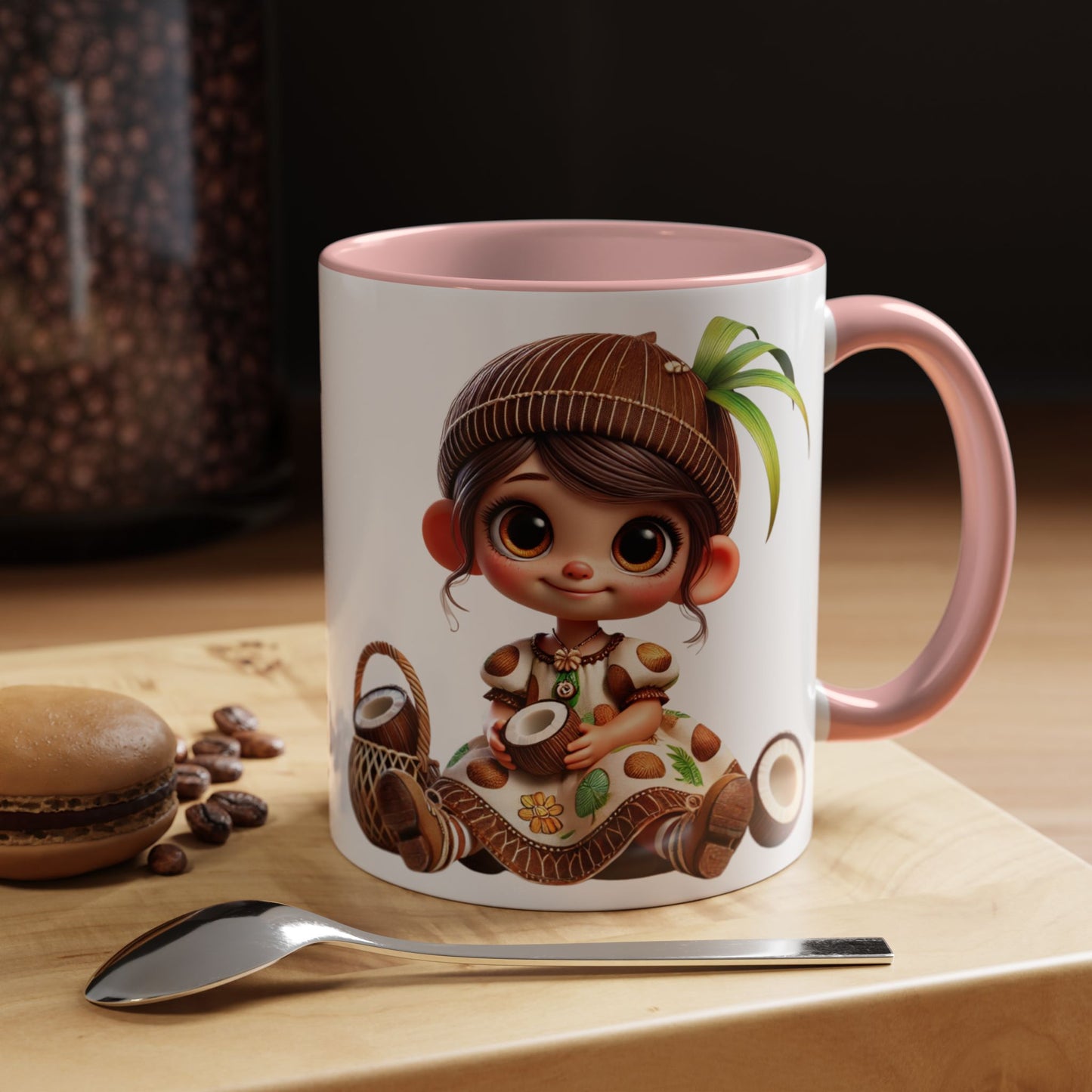 Whimsical Coconut Character Coffee Mug - 11oz & 15oz