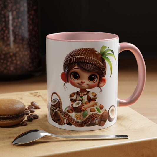 Whimsical Coconut Character Coffee Mug - 11oz & 15oz