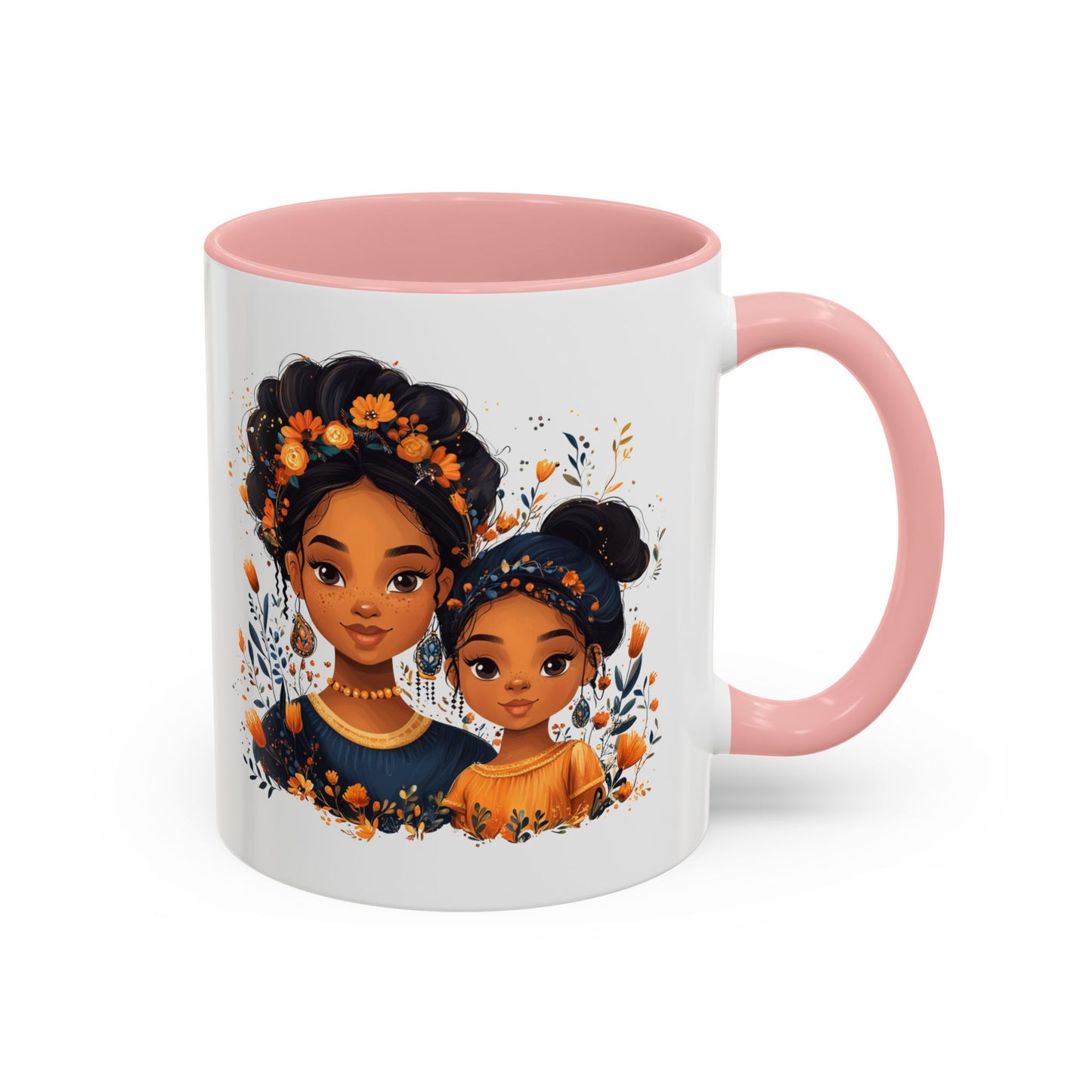 Cute Floral Accent Mug for Coffee Lovers, Gift for Moms, Family Bonding, Fall Decor, Unique Tea Mug