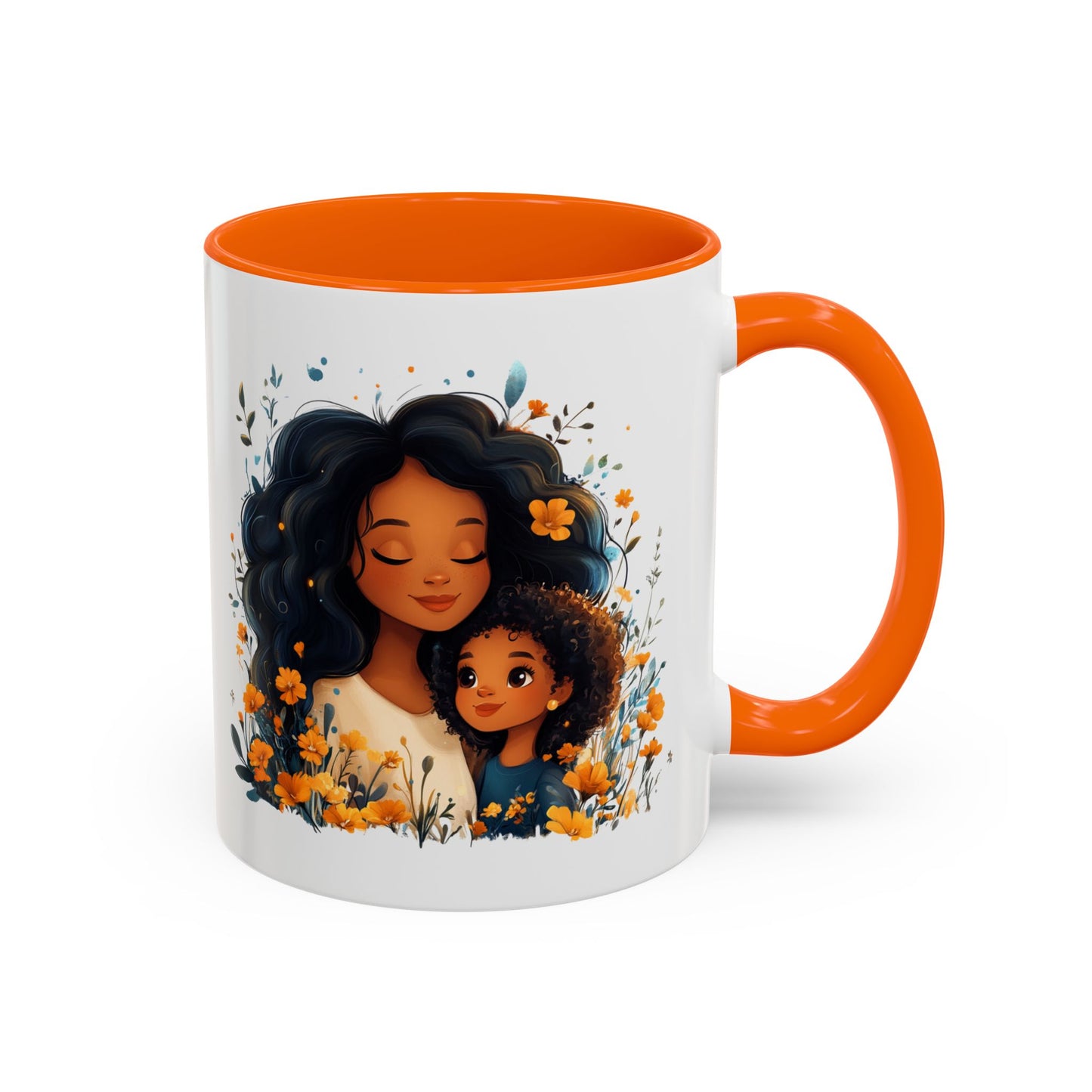 Floral Mom and Daughter Coffee Mug, Mother's Day Gift, Family Bonding, Tea Cup, Inspirational Mug, Cozy Drinkware