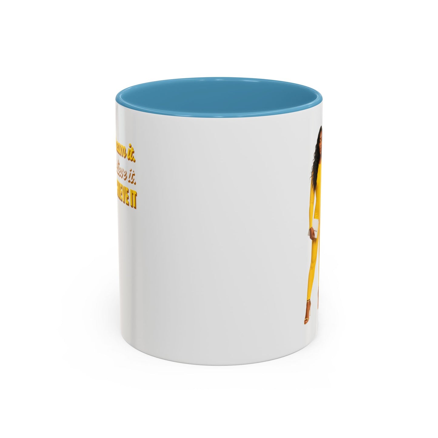 Inspiring Accent Coffee Mug - Dream It, Believe It, Achieve It, Motivational Gift, Coffee Lovers, Home Office Decor