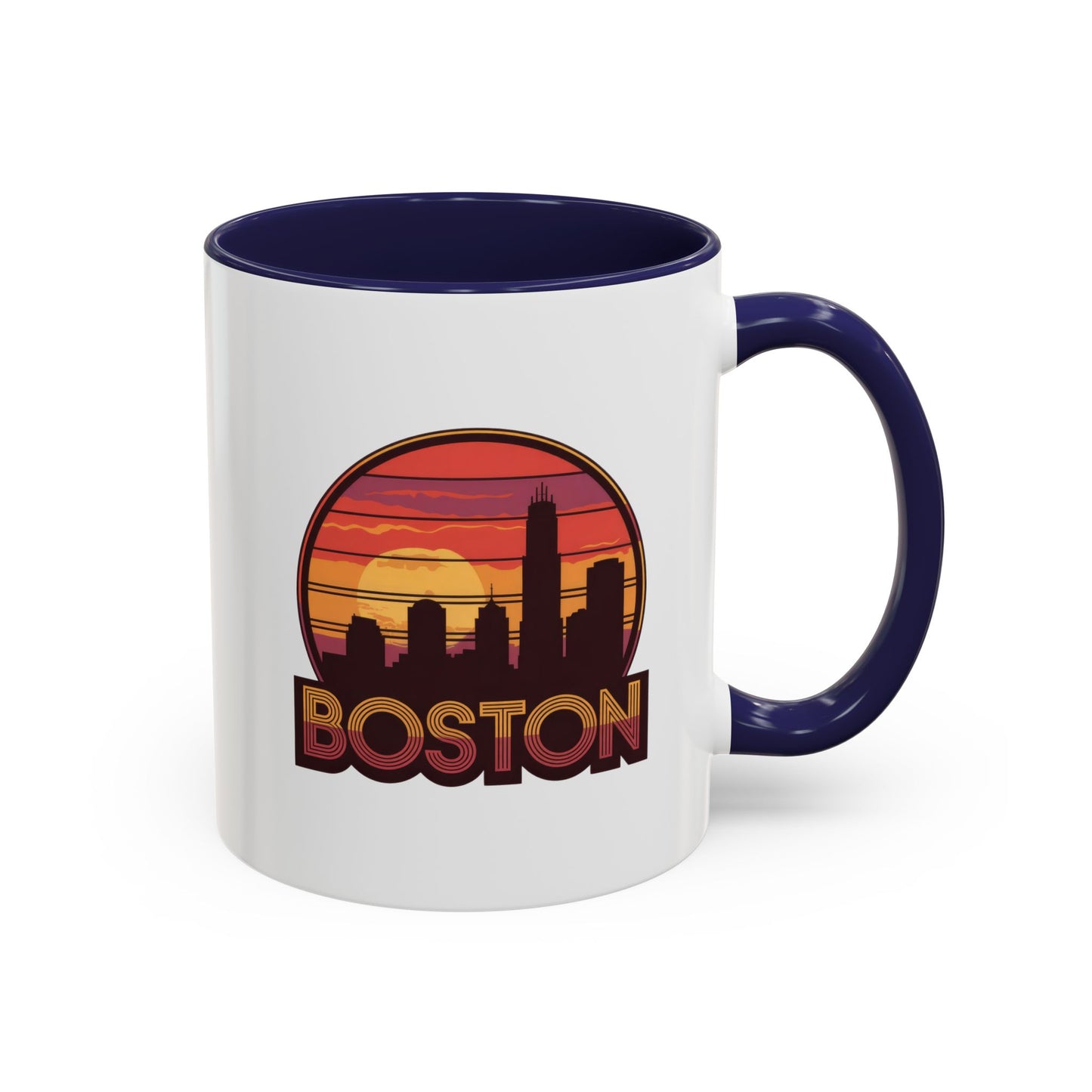 Boston Sunset Accent Coffee Mug, Unique Gift for Boston Lovers, Travel Souvenir, Home Decor, Coffee Lover's Gift, 11oz 15oz Options