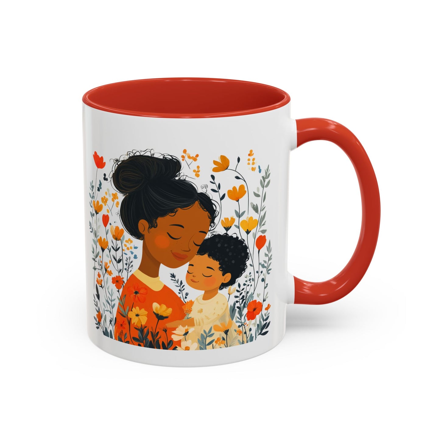 Floral Mama & Child Coffee Mug - Perfect for Mother's Day, Gift for Mom, Family Time, Cute Drinkware, Wellness, Friendship