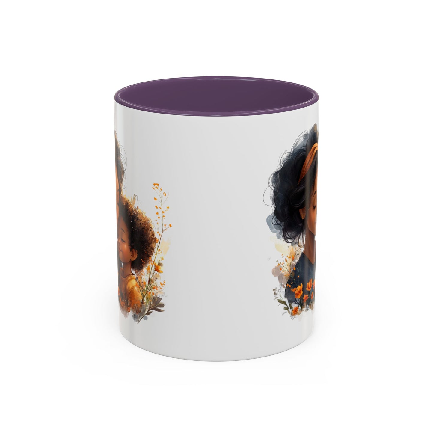 Vibrant Floral Mama & Child Coffee Mug, Black Handle Tea Cup, Perfect Gift for Moms, Cute Nursery Décor, Inspirational Homeware