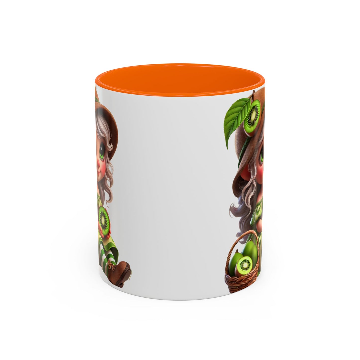 Whimsical Kiwi Accent Coffee Mug - Adorable Greenery Design for Nature Lovers