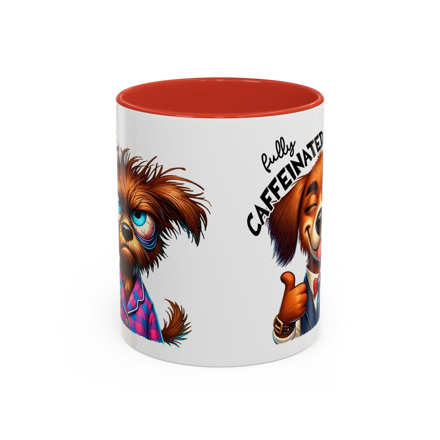 Caffeinated Dog Mug, Funny Pet Lover Coffee Cup, Gift for Dog Owners, Cute Animal Drinkware, Whimsical Home Decor