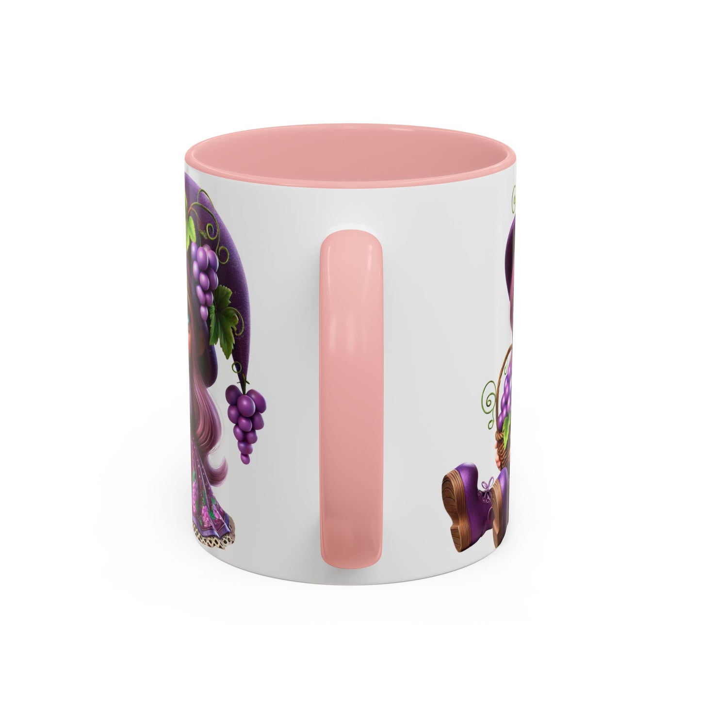 Whimsical Grape Girl Coffee Mug - Fun 11oz & 15oz Accent Mugs for Kids and Wine Lovers