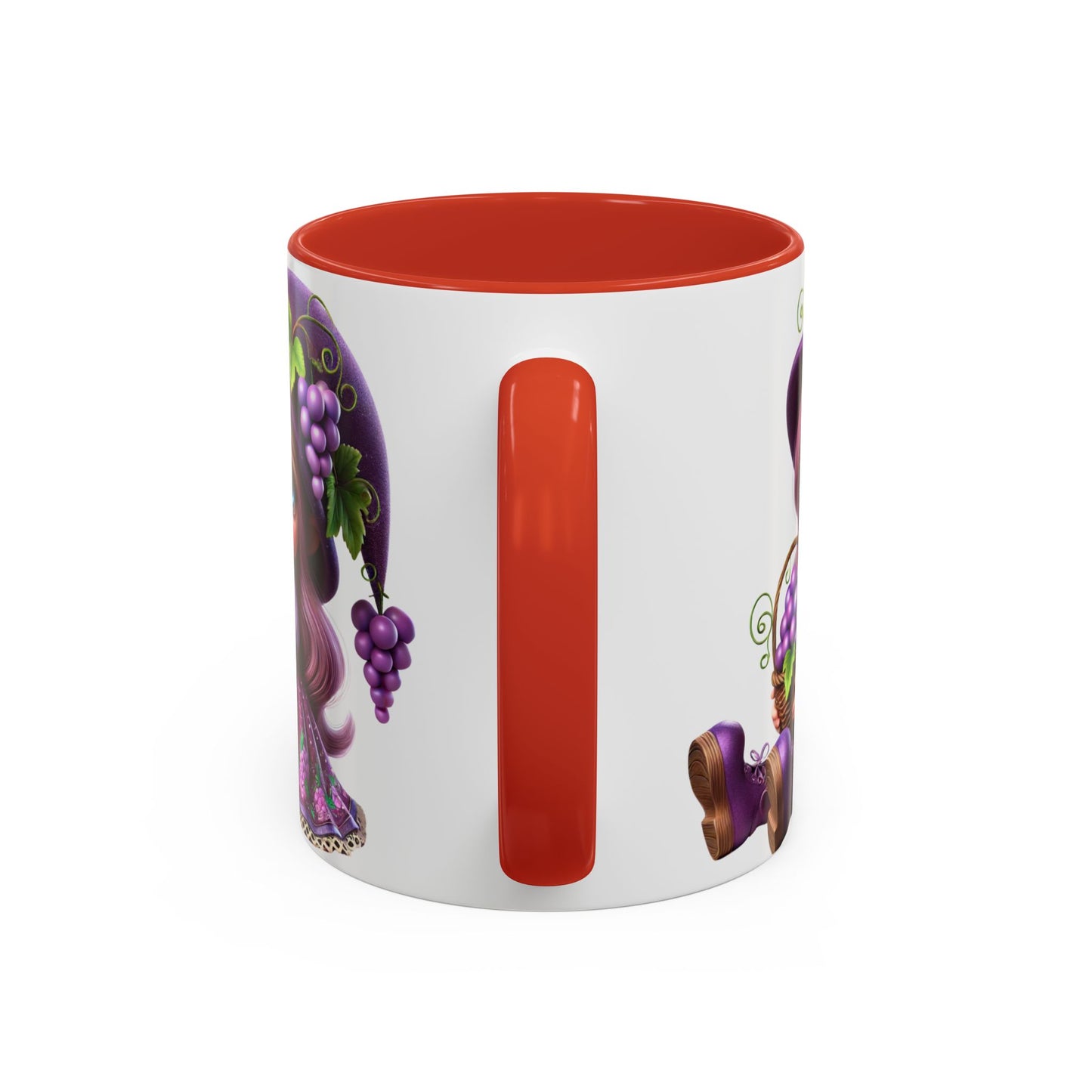 Whimsical Grape Girl Coffee Mug - Fun 11oz & 15oz Accent Mugs for Kids and Wine Lovers