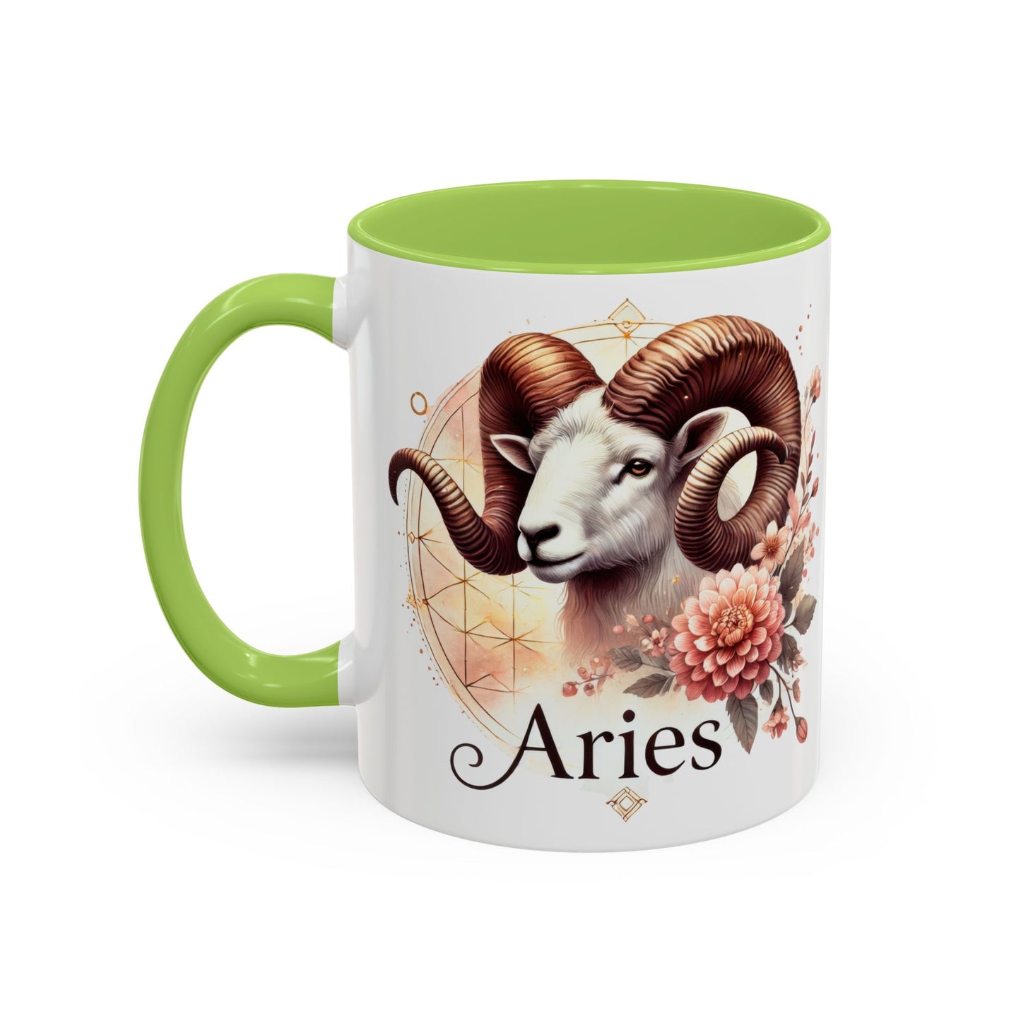 Aries Zodiac Coffee Mug - Astrological Floral Design - Perfect Gift for Astrology Lovers