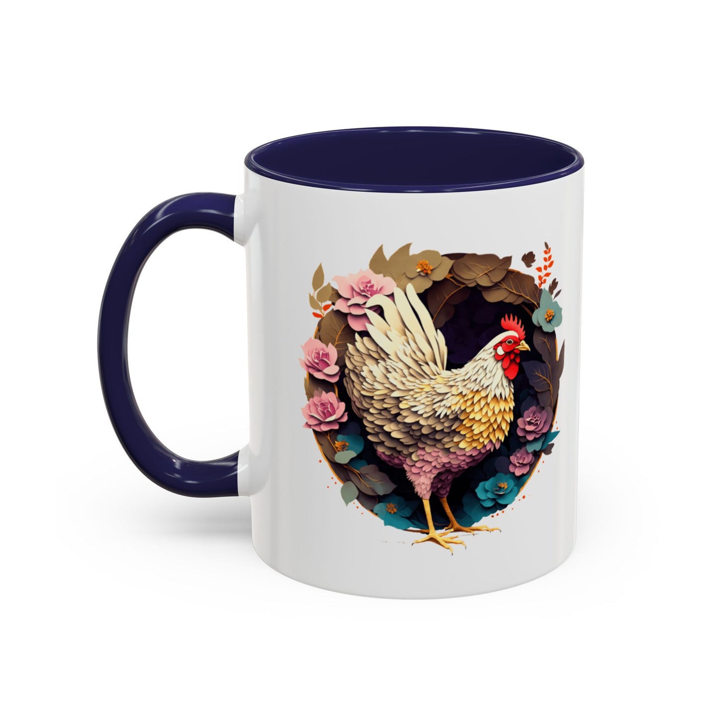 Charming Floral Chicken Coffee Mug - Perfect for Farmhouse Decor, Gift for Chicken Lovers, Tea, Hot Drinks, Home & Kitchen