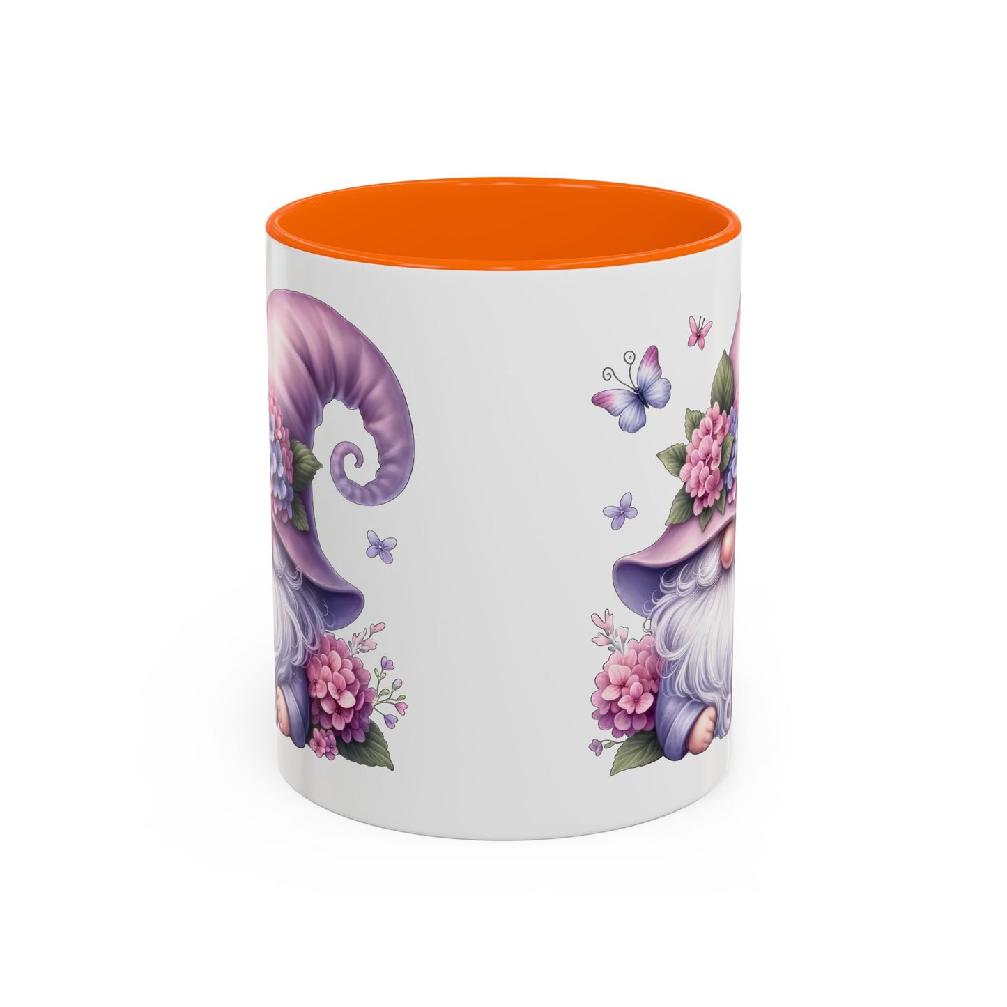 Gnome Floral Accent Coffee Mug, Cute Gnome Mug, Gift for Garden Lovers, Mother's Day Coffee Cup, Spring Decor, Personalized Mug