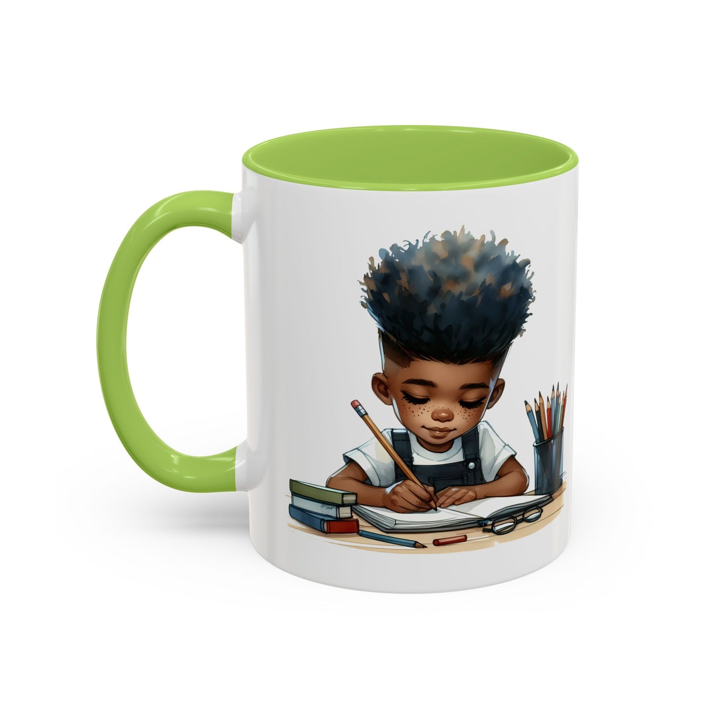 Creative Kids Coffee Mug, Black Accent Mug, Cute Student Gift, Kids Artwork Mug, Back-to-School Coffee Cup, Educational Gift Idea