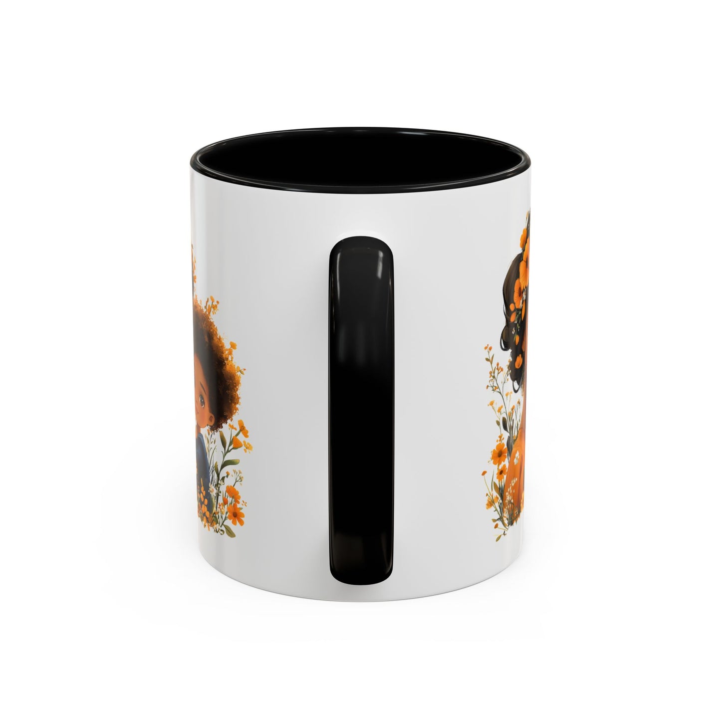Floral Family Accent Coffee Mug - Mother's Day Gift, Cute Mug for Kids, Floral Design, Spring Decor, Family Bonding