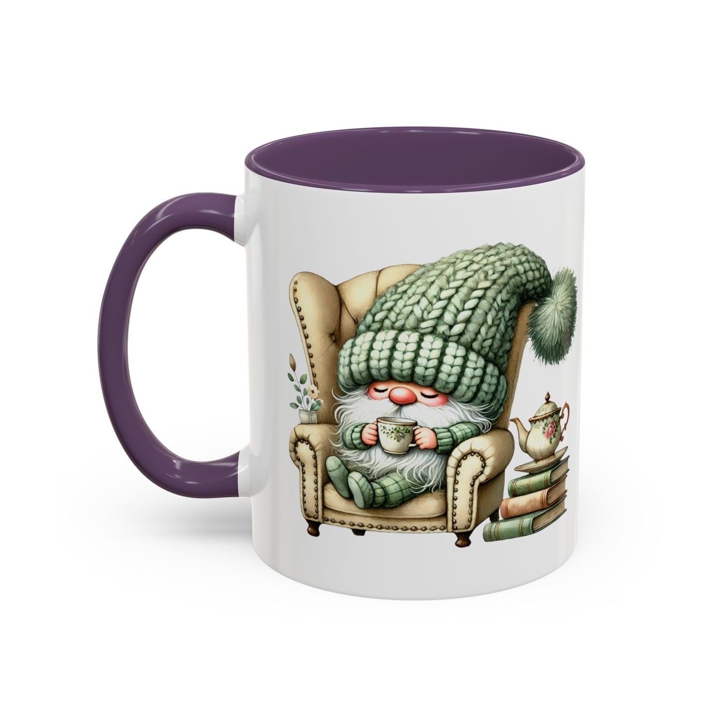 Cozy Gnome Accent Coffee Mug, Cute Gnome Mug, Winter Coffee Cup, Gift for Gnome Lovers, Gnome Decor, Funny Coffee Mug