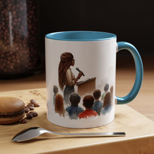 Inspirational Accent Coffee Mug - Motivational Gift for Speakers, Teachers, Coaches; Perfect for Coffee Lovers, Office Decor, Quote Mug