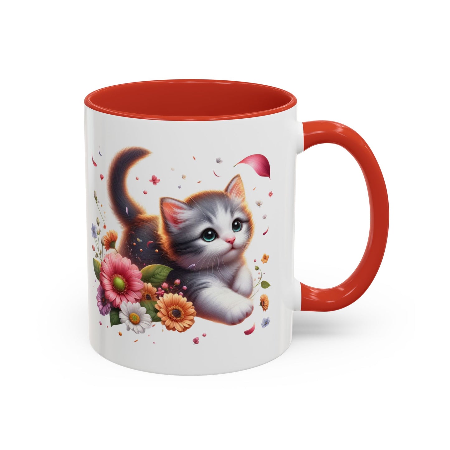 Whimsical Cat Coffee Mug | Cute Pet Lovers Gift | Floral Design | 11 & 15oz | Perfect for Birthdays, Anniversaries, Cat Enthusiasts