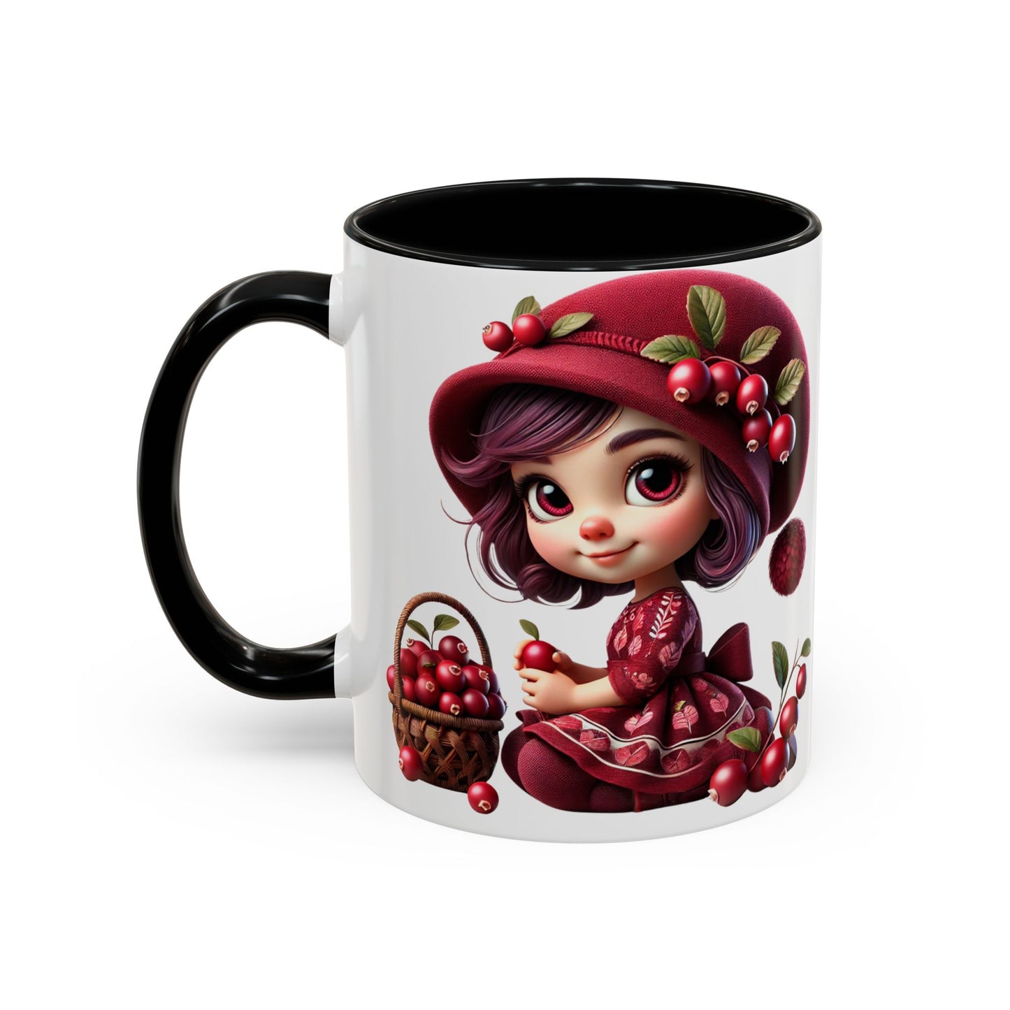 Charming Cherry Blossom Accent Coffee Mug | Cute Character Design | Perfect Gift for Tea Lovers & Special Occasions